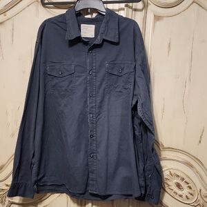 Dark Blue Button-Up Shirt